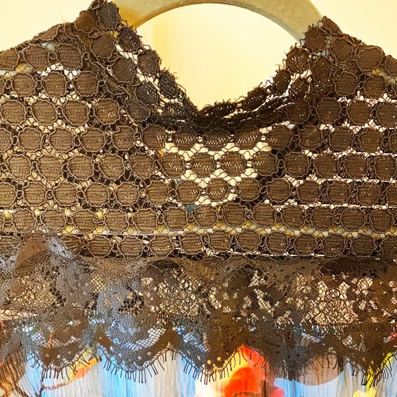 Foxiedox Lace and Print Detail Midi Dress - Sweetwater Print (S) - Picture 7 of 9